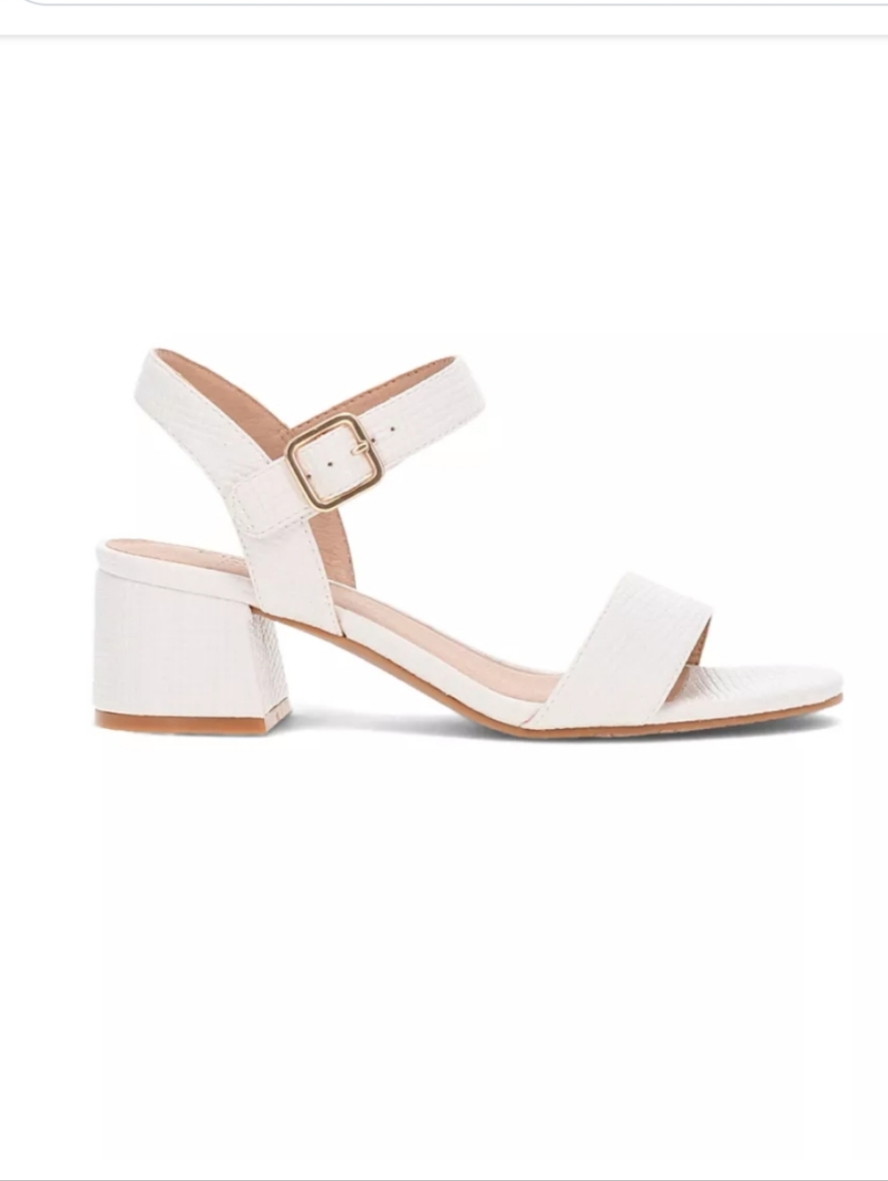 Belk Size 11 Women's White Keriden Textured Dress Chunky Heel Sandals